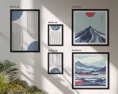 Set slika iznad kauča Geometrija apstraktnih pejzaža