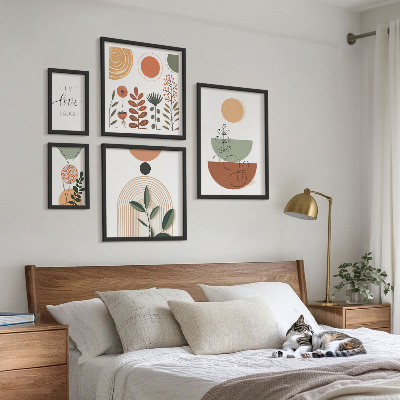 Poliptih u okviru Elegantna biljna i geometrijska grafika