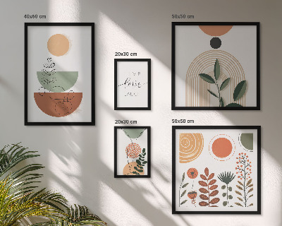 Poliptih u okviru Elegantna biljna i geometrijska grafika