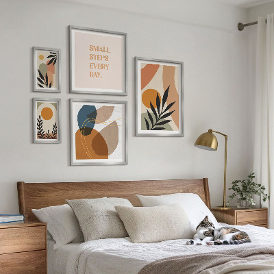 Set slika iznad kauča Elegantna apstraktna biljna grafika