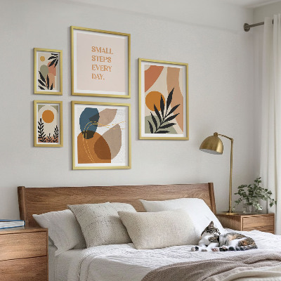 Set slika iznad kauča Elegantna apstraktna biljna grafika