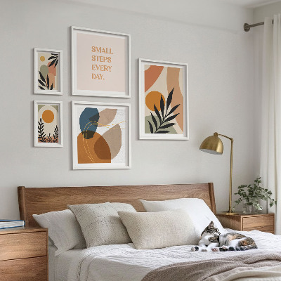 Set slika iznad kauča Elegantna apstraktna biljna grafika