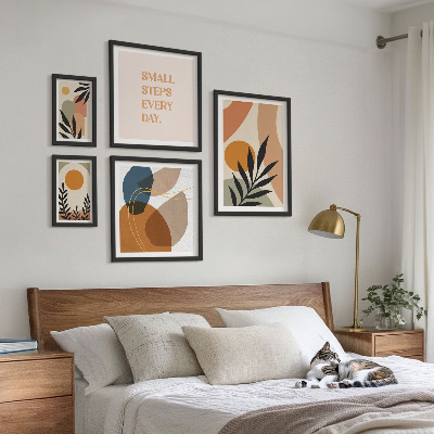 Set slika iznad kauča Elegantna apstraktna biljna grafika