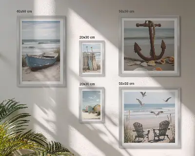 Poliptih u okviru morski ugođaj s motivom opuštanja na plaži