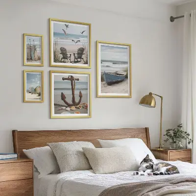 Poliptih u okviru morski ugođaj s motivom opuštanja na plaži