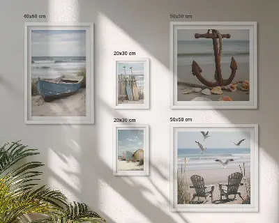 Poliptih u okviru morski ugođaj s motivom opuštanja na plaži