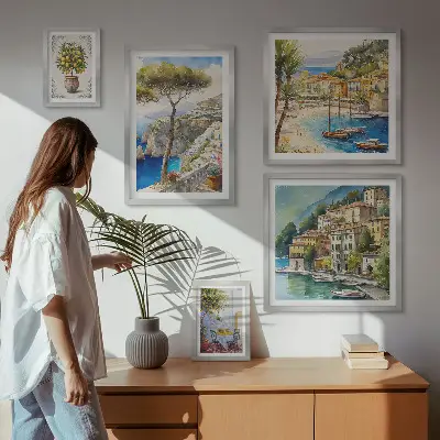 Set slika elegantni primorski gradovi za iznad kauča