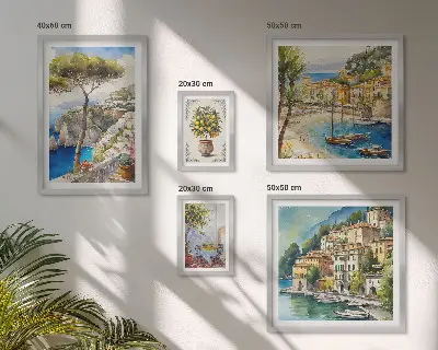 Set slika elegantni primorski gradovi za iznad kauča