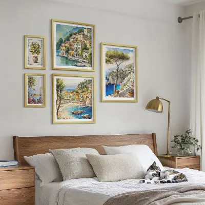 Set slika elegantni primorski gradovi za iznad kauča