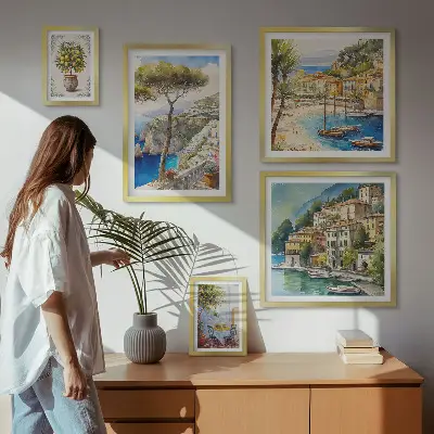 Set slika elegantni primorski gradovi za iznad kauča