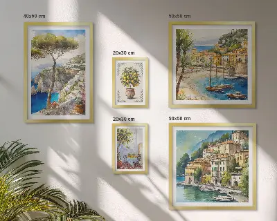 Set slika elegantni primorski gradovi za iznad kauča