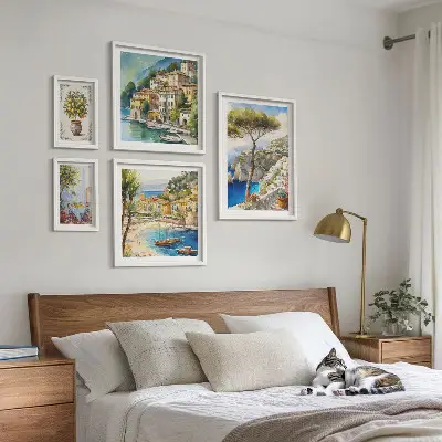 Set slika elegantni primorski gradovi za iznad kauča