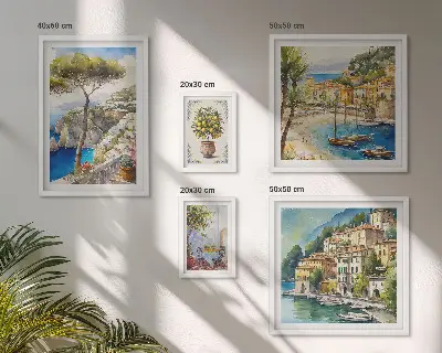 Set slika elegantni primorski gradovi za iznad kauča