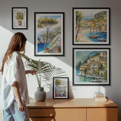Set slika elegantni primorski gradovi za iznad kauča