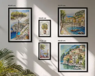 Set slika elegantni primorski gradovi za iznad kauča