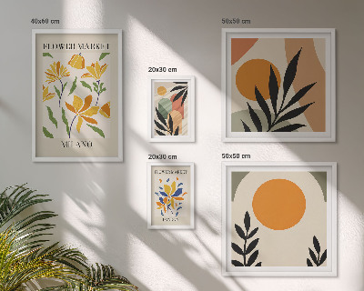 Set 5 slika u okviru Apstraktno cvijeće u boho stilu