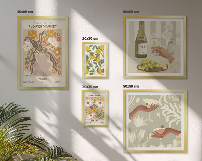 Set slika iznad kauča Cvijeće i voće u vintage stilu
