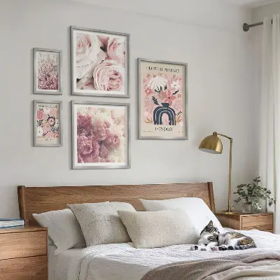 Cvjetni boho ukrasi poliptih u okviru