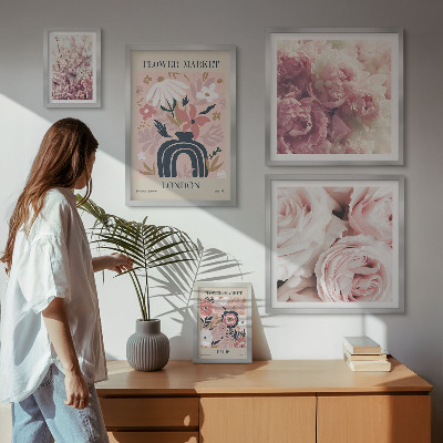Poliptih u okviru Cvjetni boho ukrasi