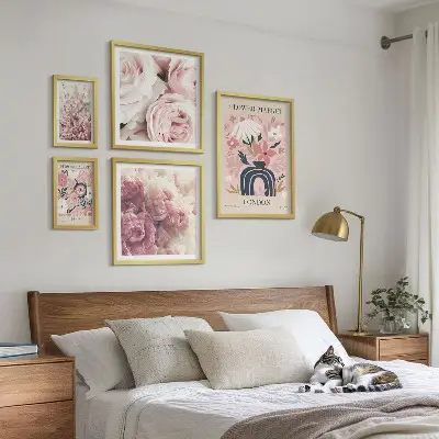 Cvjetni boho ukrasi poliptih u okviru