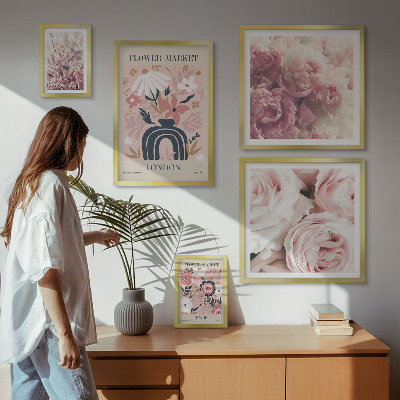 Poliptih u okviru Cvjetni boho ukrasi