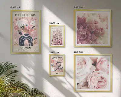 Cvjetni boho ukrasi poliptih u okviru