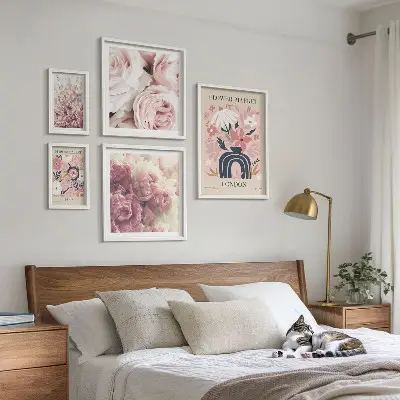 Cvjetni boho ukrasi poliptih u okviru