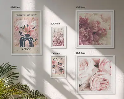 Cvjetni boho ukrasi poliptih u okviru