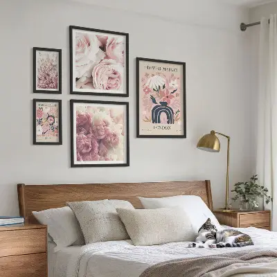 Cvjetni boho ukrasi poliptih u okviru
