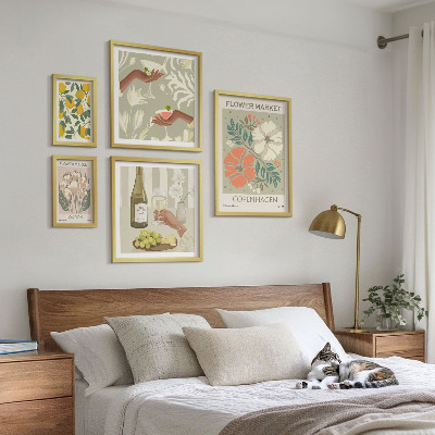 Set 5 slika u okviru Cvijeće i voće u vintage stilu
