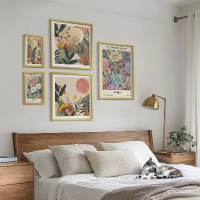 Set slika iznad kauča cvjetni motivi Pariz i London