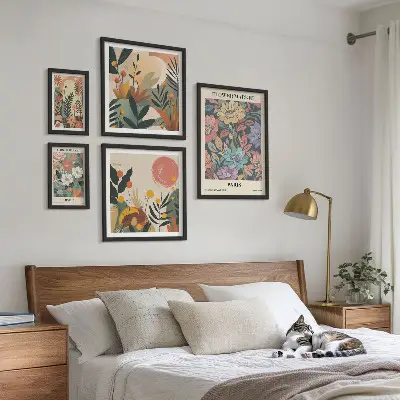 Set slika iznad kauča cvjetni motivi Pariz i London