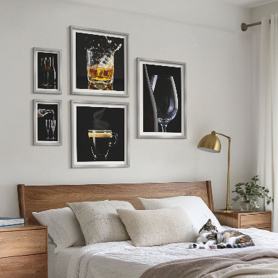 Set 5 slika u okviru Kokteli i pića u stilu bara