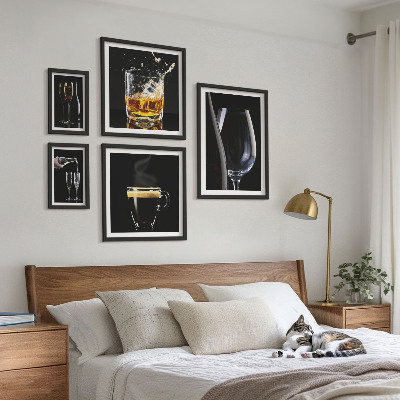 Set 5 slika u okviru Kokteli i pića u stilu bara
