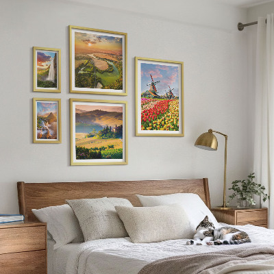 Set slika iznad kauča Krajolici prirode slapovi vjetrenjače