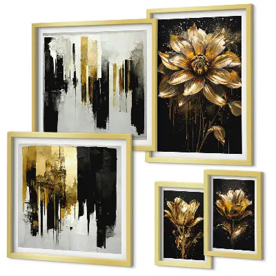 Set od 5 slika u okviru cvjetni motivi elegancija i modernost