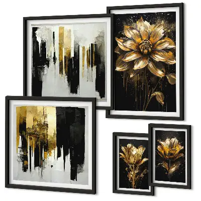 Set od 5 slika u okviru cvjetni motivi elegancija i modernost