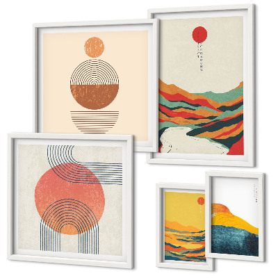 Set 5 slika u okviru Apstraktni geometrijski pejzaži