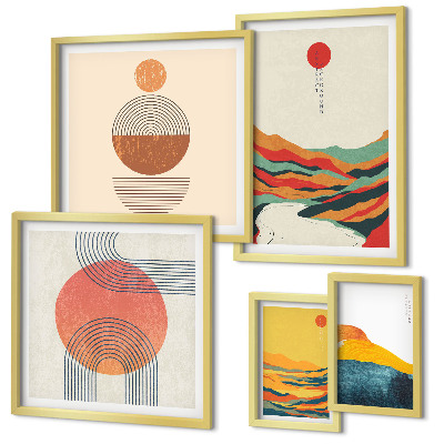 Set 5 slika u okviru Apstraktni geometrijski pejzaži