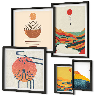 Set 5 slika u okviru Apstraktni geometrijski pejzaži