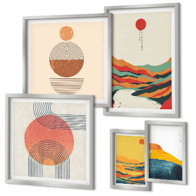 Set 5 slika u okviru Apstraktni geometrijski pejzaži