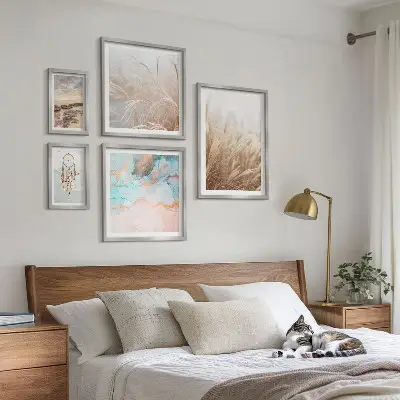 Prirodni boho etno krajolici set od 5 slika u okviru