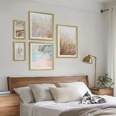 Prirodni boho etno krajolici set od 5 slika u okviru