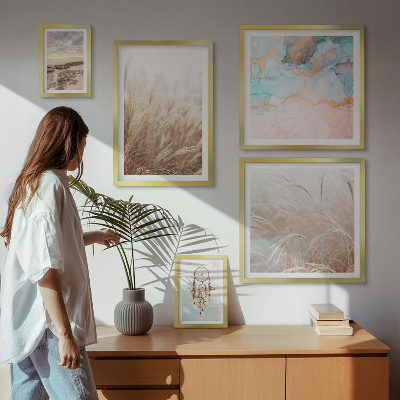 Set 5 slika u okviru Prirodni boho etno krajolici