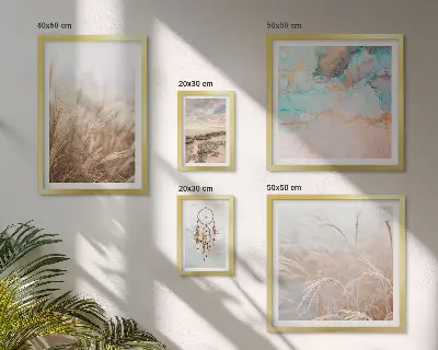 Prirodni boho etno krajolici set od 5 slika u okviru