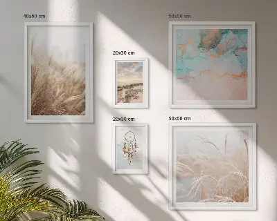 Prirodni boho etno krajolici set od 5 slika u okviru