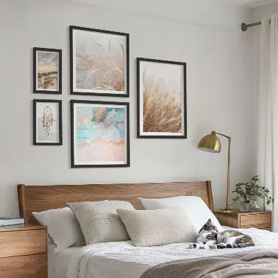 Prirodni boho etno krajolici set od 5 slika u okviru