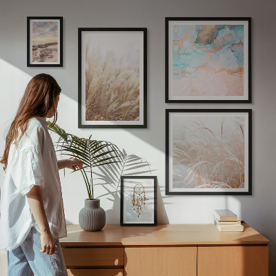 Set 5 slika u okviru Prirodni boho etno krajolici