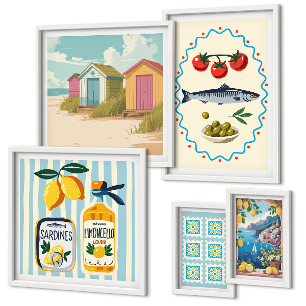 Set 5 slika u okviru Okusi mediteranske kuhinje