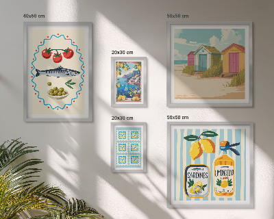 Set 5 slika u okviru Okusi mediteranske kuhinje
